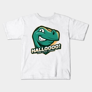 Dinosaur Hallo here comes trouble Kids T-Shirt